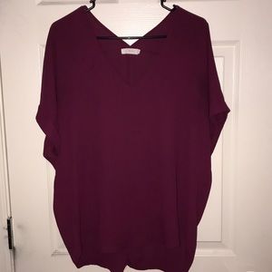 Lush Plum V Neck Tunic Top